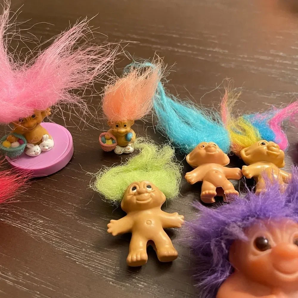 Russ Vintage Troll Lot Cupid Ring Pencil Toppers Easter lot of 9